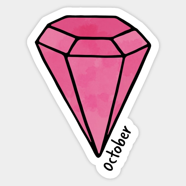 October Pink Sapphire Birthstone Sticker by murialbezanson